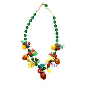 Vtg 40s Glass Fruit Salad Carmen Miranda Necklace